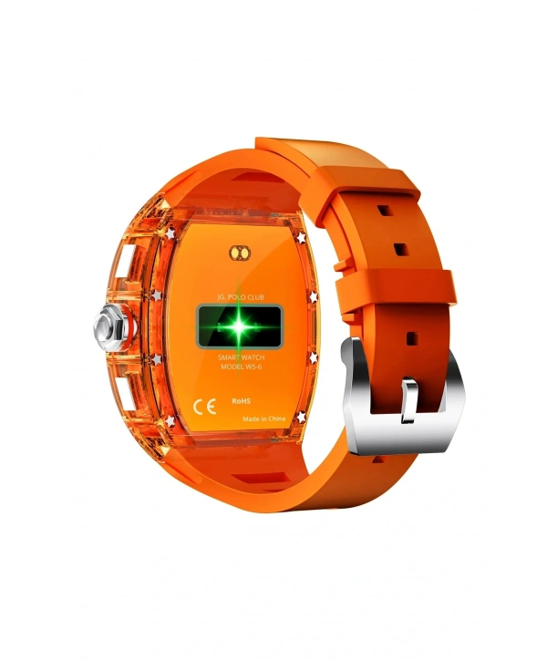 JG.POLO CLUB Turuncu Renk Darbeye Dayanıklı Akıllı Saat: 2,2 İnç Ekran, Sesli Görüşme ve Siri Asista