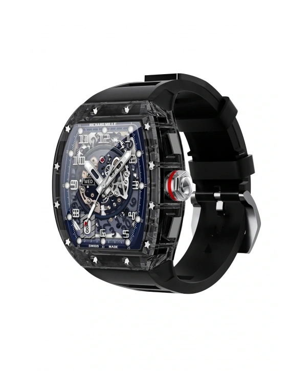 JG.POLO CLUB Siyah Renk Darbeye Dayanıklı Akıllı Saat: 2,2 İnç Ekran, Sesli Görüşme ve Siri Asistan