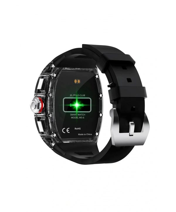 JG.POLO CLUB Siyah Renk Darbeye Dayanıklı Akıllı Saat: 2,2 İnç Ekran, Sesli Görüşme ve Siri Asistan