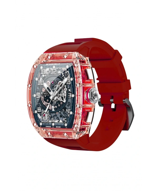 JG.POLO CLUB Kırmızı Renk Darbeye Dayanıklı Akıllı Saat: 2,2 İnç Ekran, Sesli Görüşme ve Siri Asista