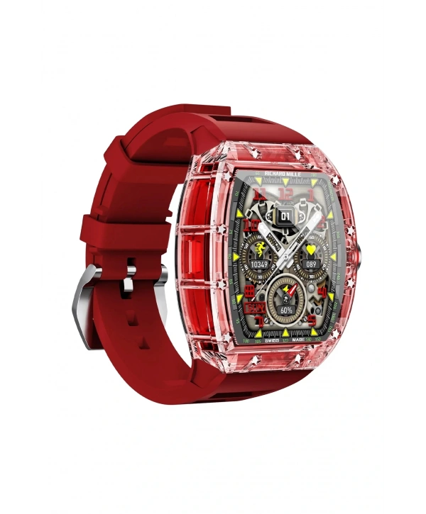 JG.POLO CLUB Kırmızı Renk Darbeye Dayanıklı Akıllı Saat: 2,2 İnç Ekran, Sesli Görüşme ve Siri Asista