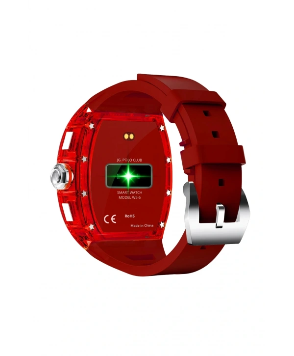 JG.POLO CLUB Kırmızı Renk Darbeye Dayanıklı Akıllı Saat: 2,2 İnç Ekran, Sesli Görüşme ve Siri Asista