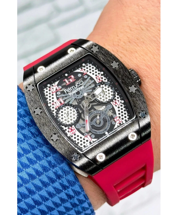 Function, 3atm, Kırmızı Renk Silikon Kordon Erkek Kol Saati, Sdfer138