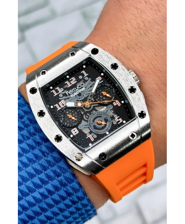 Function, 3atm, Turuncu Renk Silikon Kordon Erkek Kol Saati, Sdfer138