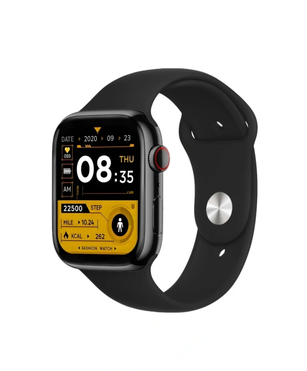 Akıllı Saat Sesli Görüşme Özellikli Parlak Kasa Spor Modlu 45mm Unisex Siyah-Siyah DW67