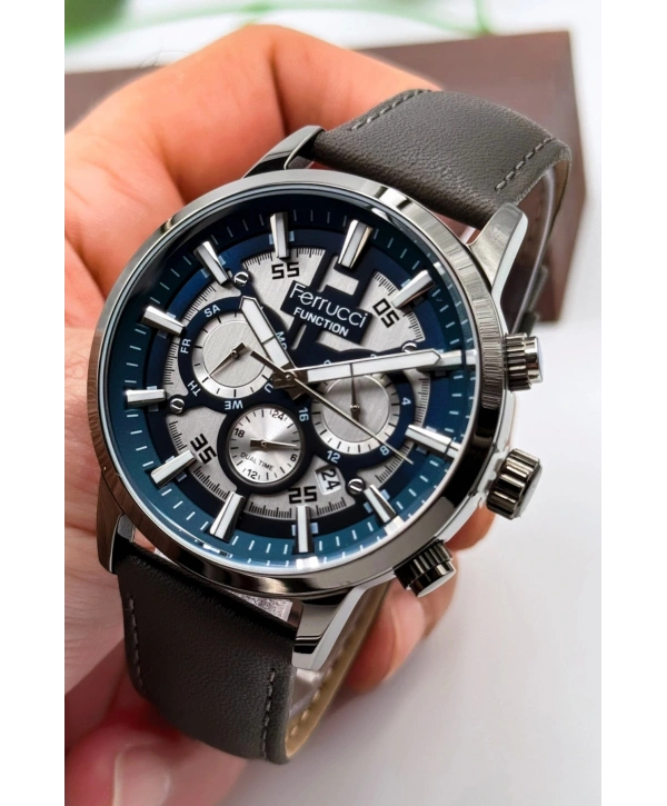 Function Füme Deri Kordon Erkek Kol Saati 3atm Bileklik Hediyeli Sdfer140