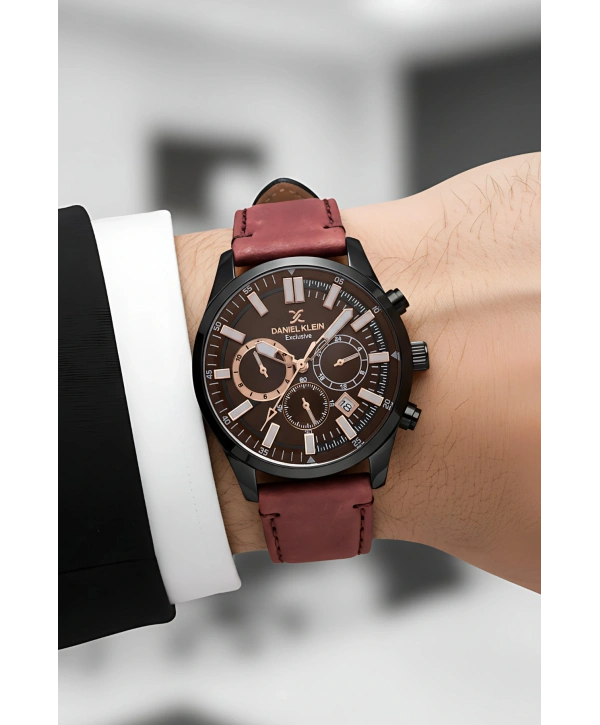 Exclusive Kahverengi Deri Kordon Erkek Kol Saati 3 Atm+Bileklik Hediyeli sddk085