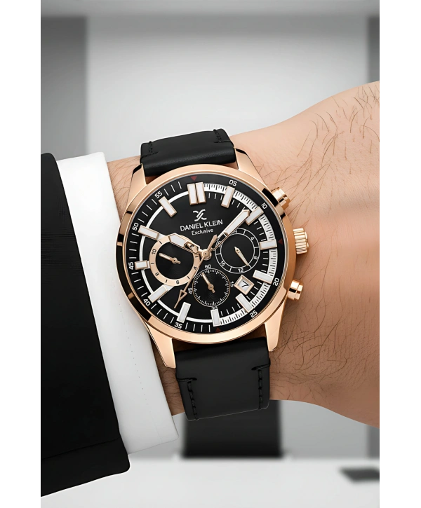 Exclusive Siyah Deri Kordon Erkek Kol Saati 3 Atm+Bileklik Hediyeli sddk085