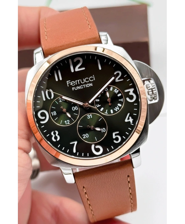 Taba Deri Kordon Function Erkek Kol Saati 3atm Bileklik Hediyeli Sdfer141