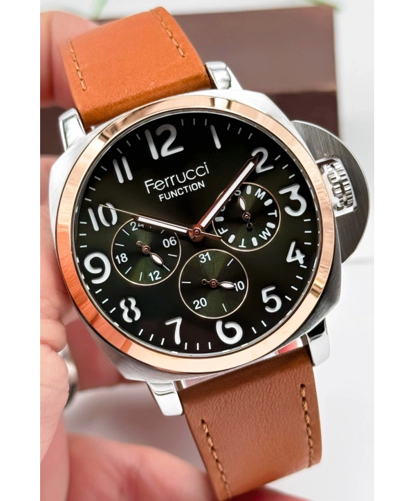 Taba Deri Kordon Function Erkek Kol Saati 3atm Bileklik Hediyeli Sdfer141