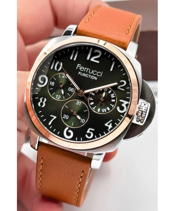 Taba Deri Kordon Function Erkek Kol Saati 3atm Bileklik Hediyeli Sdfer141