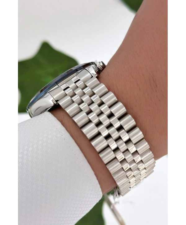 Gümüş-mavi Renk Çelik Kordon&kasa Fonksiyonlu Erkek Kol Saati 3atm Bileklik Sdlc003