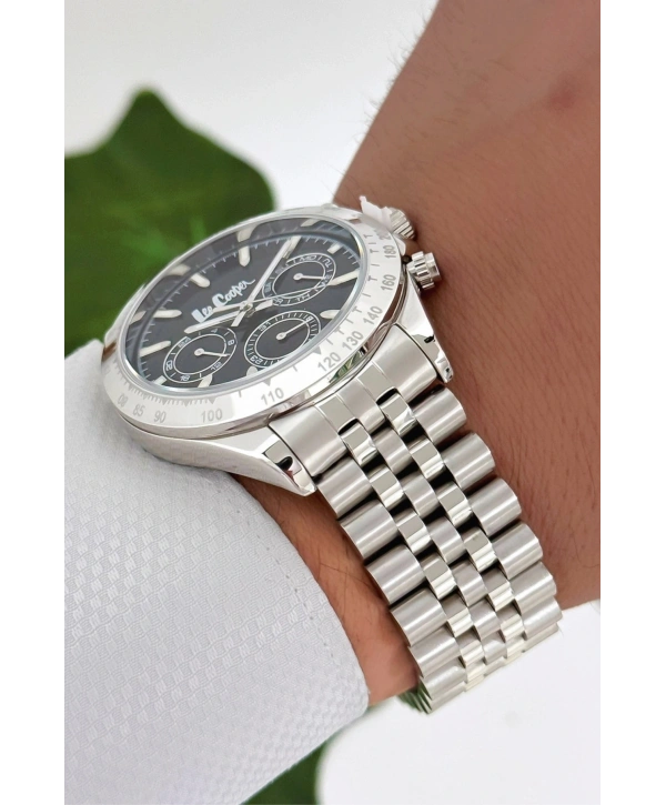 Gümüş-siyah Renk Çelik Kordon&kasa Fonksiyonlu Erkek Kol Saati 3atm Bileklik Sdlc003