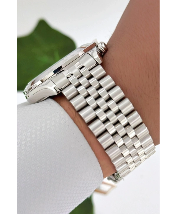 Gümüş-siyah Renk Çelik Kordon&kasa Fonksiyonlu Erkek Kol Saati 3atm Bileklik Sdlc003