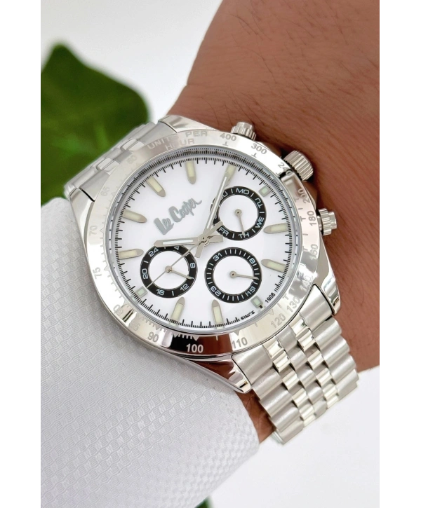 Gümüş-beyaz Renk Çelik Kordon&kasa Fonksiyonlu Erkek Kol Saati 3atm Bileklik Sdlc003