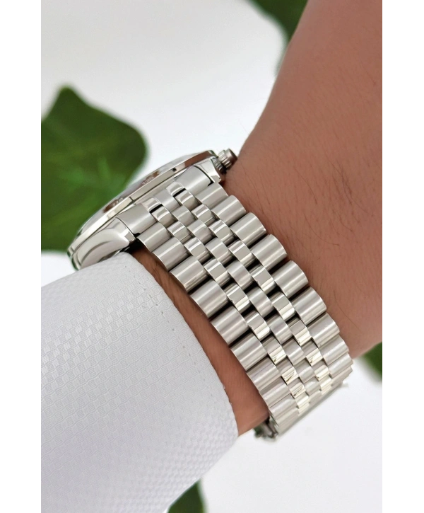 Gümüş-beyaz Renk Çelik Kordon&kasa Fonksiyonlu Erkek Kol Saati 3atm Bileklik Sdlc003