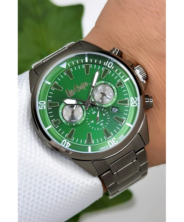 Çelik Kordon&kasa Füme-yeşil Renk Fonksiyonlu Erkek Kol Saati 3atm Bileklik Sdlc006