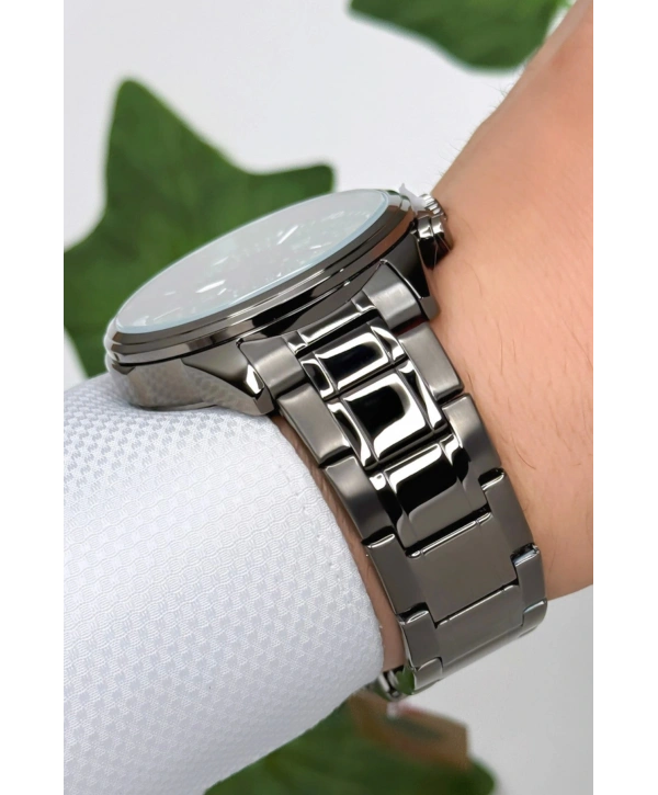 Çelik Kordon&kasa Füme-yeşil Renk Fonksiyonlu Erkek Kol Saati 3atm Bileklik Sdlc006