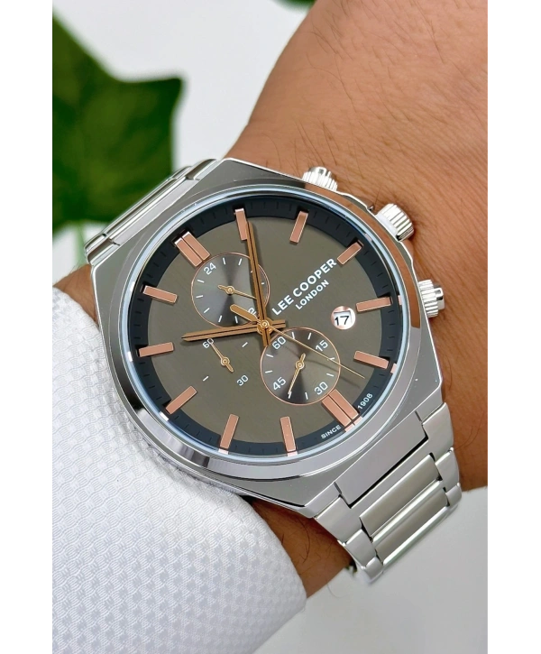 Çelik Kordon&kasa Gümüş-rose Renk Fonksiyonlu Erkek Kol Saati 3atm Bileklik Sdlc005