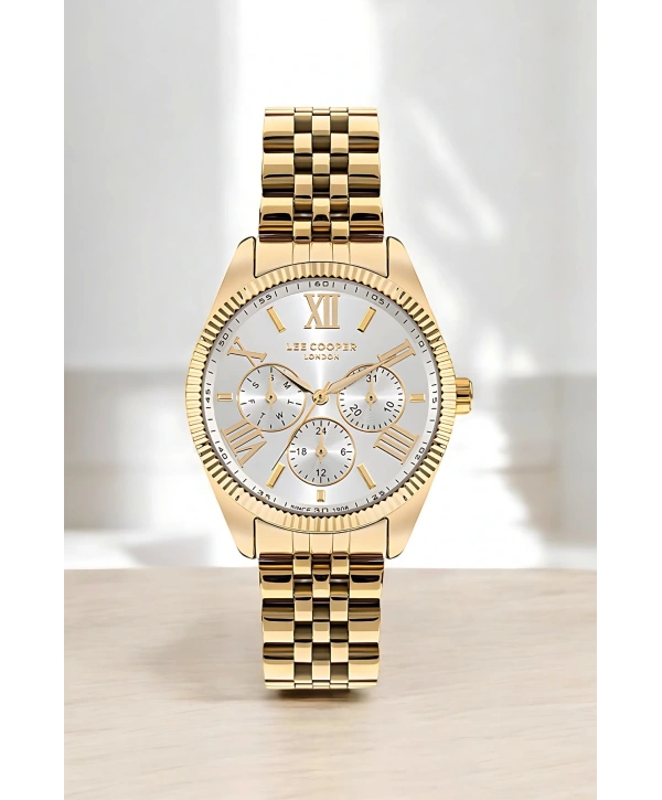 Gold Renk Çelik Kordon&kasa Kadın Kol Saati Bileklik Hediyeli Sdlc008