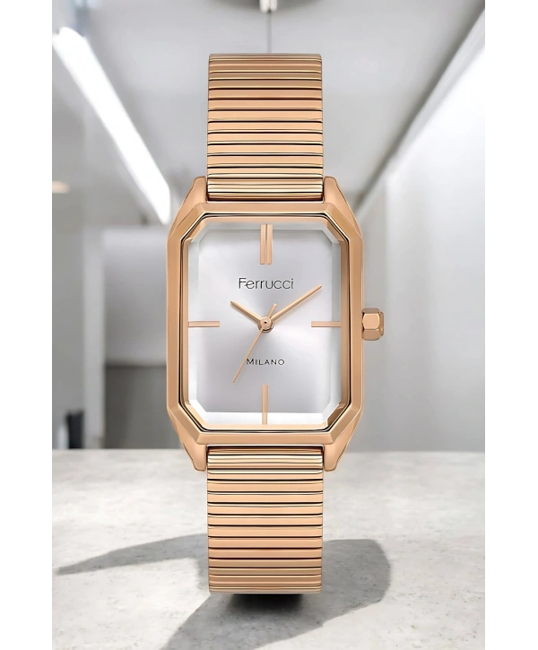 Ferrucci Rose Gold Renk Kadın Kol Saati - Şık Çelik Kordon Ve Kasa, Orijinal Ve Garantili Sdfer149