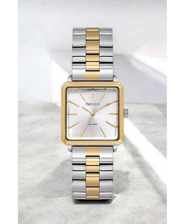 Ferrucci Kadın Kol Saati - Çelik Kordon & Şık Tasarım, 2 Yıl Garanti Gümüş-gold Sdfer150
