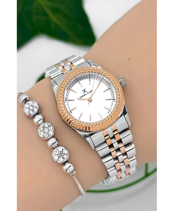 Kadın Kol Saati Rose-gümüş Renk Çelik Kordon&kasa Sddk091