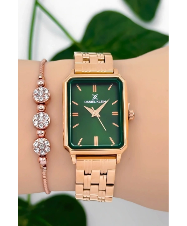 Kadın Kol Saati Rose-yeşil Renk Çelik Kordon&kasa Sddk092