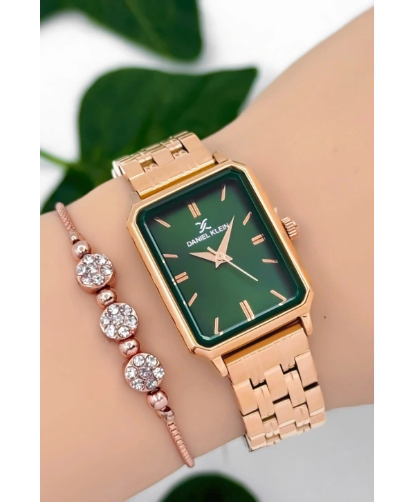 Kadın Kol Saati Rose-yeşil Renk Çelik Kordon&kasa Sddk092