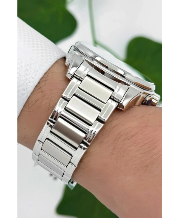 3atm Suya Dayanıklı Erkek Kol Saati, Çelik Kordon & Özel Tasarım, Gümüş-siyah Sdfer160