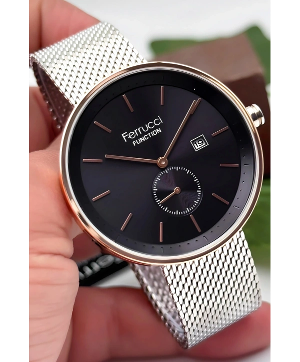 3atm Suya Dayanıklı Erkek Kol Saati, Çelik Kordon & Özel Tasarım, Gümüş-siyah Sdfer161