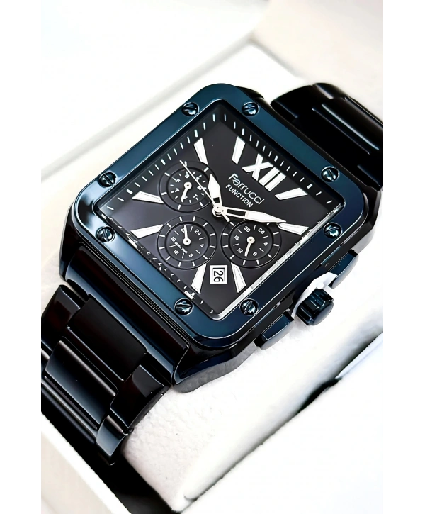 Function Erkek Kol Saati, Çelik Kordon 3atm Suya Dayanıklı Lacivert Sdfer168