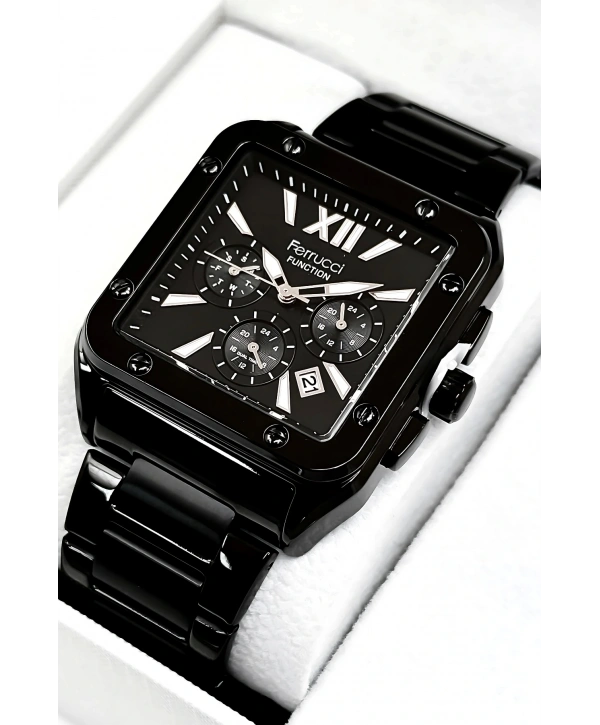 Function Erkek Kol Saati, Çelik Kordon 3atm Suya Dayanıklı Siyah Sdfer168