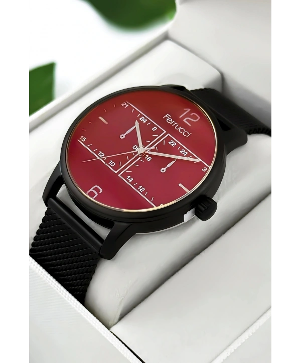 Erkek Kol Saati Çelik Kordon Siyah Bileklik Hediyeli 3atm Sdfer173