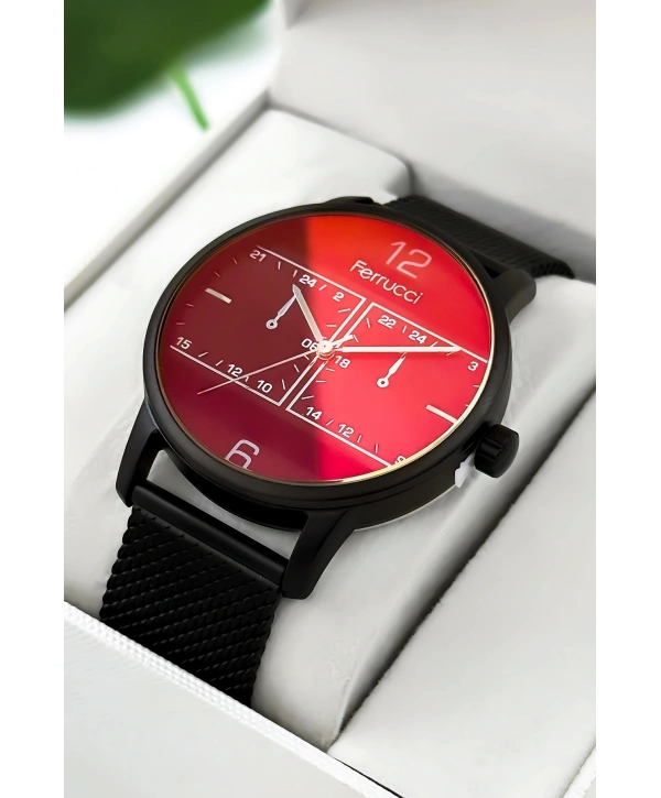 Erkek Kol Saati Çelik Kordon Siyah Bileklik Hediyeli 3atm Sdfer173