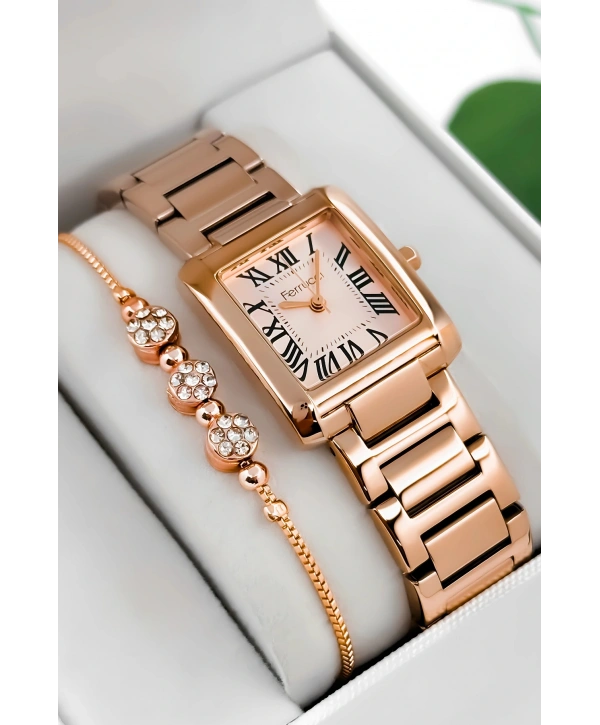 Ferrucci Çelik Kordon & Kasa Kadın Kol Saati, 3atm Suya Dayanıklı Rose Sdfer176