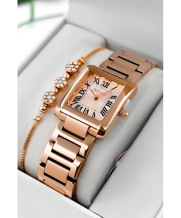 Ferrucci Çelik Kordon & Kasa Kadın Kol Saati, 3atm Suya Dayanıklı Rose Sdfer176