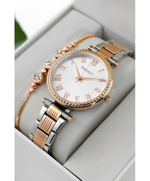 Ferrucci Çelik Kordon & Kasa Kadın Kol Saati, 3atm Suya Dayanıklı Rose-gümüş Sdfer178