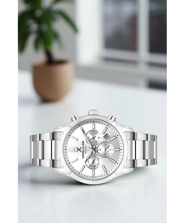 Exclusive Erkek Kol Saati Çelik Kordon&Kasa Gümüş-Beyaz sddk098