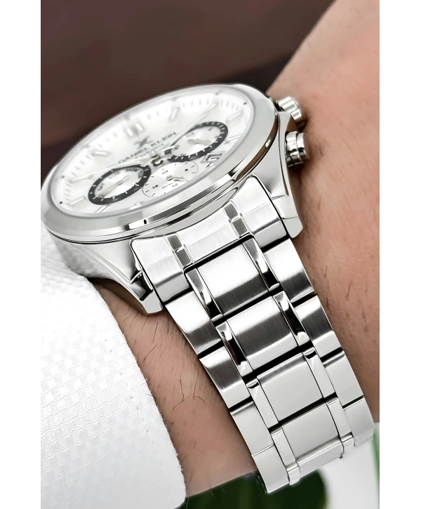 Exclusive Erkek Kol Saati Çelik Kordon&Kasa Gümüş-Beyaz sddk100