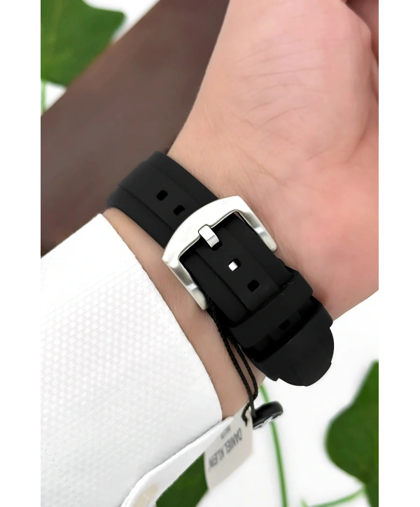 Daniel Klein Silikon Kordon Çelik Kasa Otomatik Mekanizma Erkek Kol Saati Siyah-Kırmızı sddk102