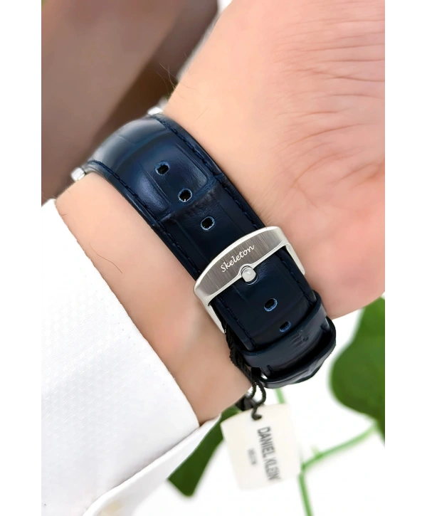 Daniel Klein Deri Kordon Çelik Kasa Otomatik Mekanizma Erkek Kol Saati Lacivert sddk103