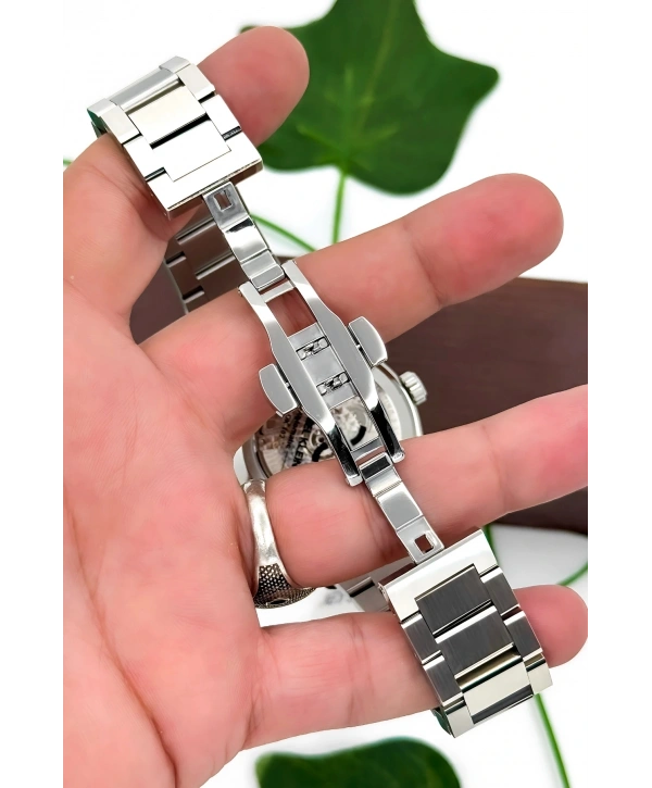 Daniel Klein Çelik Kordon Çelik Kasa Otomatik Mekanizma Erkek Kol Saati Gümüş-Mavi sddk105