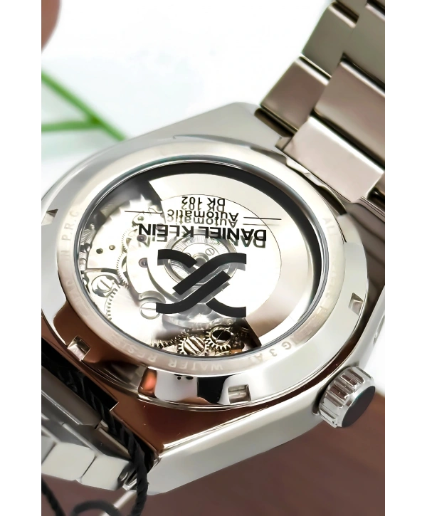 Daniel Klein Çelik Kordon Çelik Kasa Otomatik Mekanizma Erkek Kol Saati Gümüş-Mavi sddk105