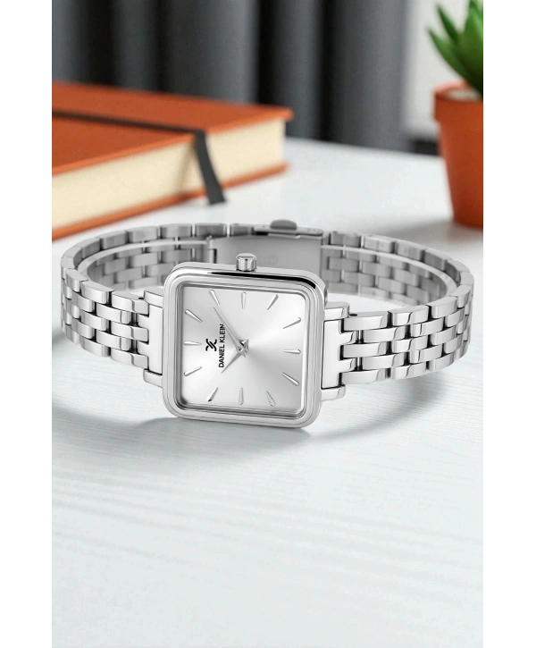 Çelik Kordon&Kasa Kadın Kol Saati+Bileklik Hediyeli Gümüş sddk109