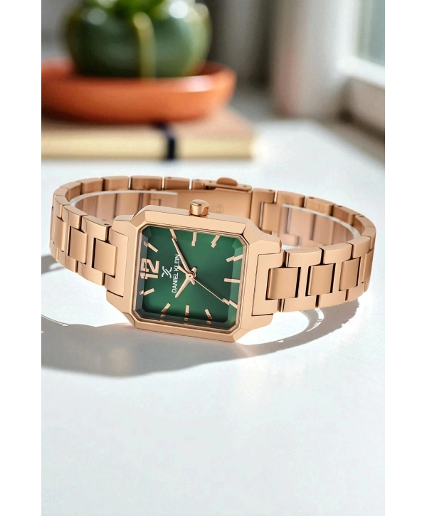 Çelik Kordon&Kasa Kadın Kol Saati+Bileklik Hediyeli Rose sddk110