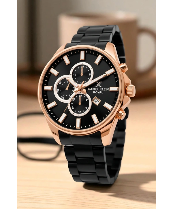 Takvimli Erkek Kol Saati Çelik Kasa&Kordon Bileklik Siyah sddk111