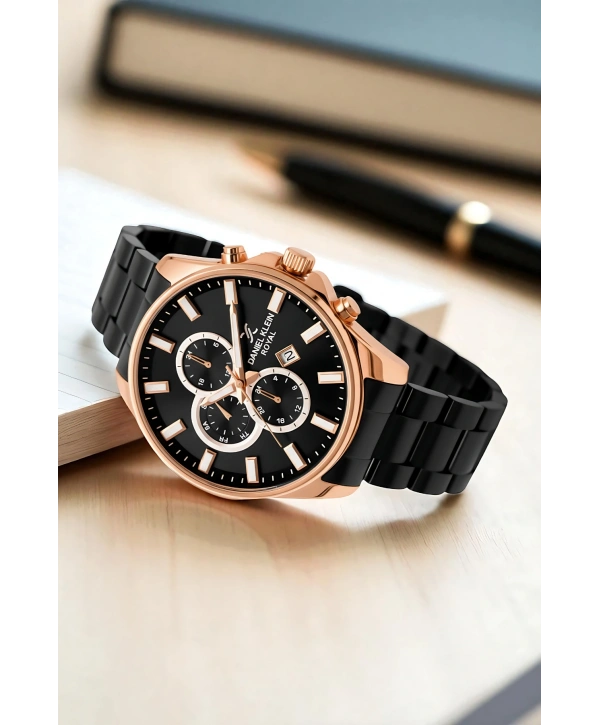 Takvimli Erkek Kol Saati Çelik Kasa&Kordon Bileklik Siyah sddk111