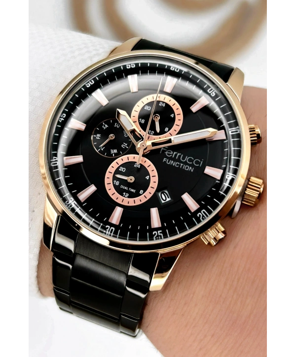 Function Aktif Siyah Renk Çelik Kordon Erkek Kol Saati Sdfer064