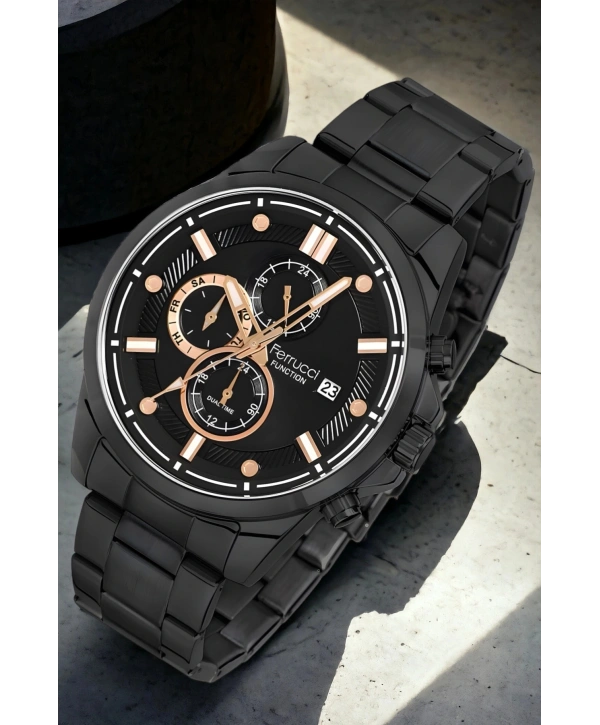 Erkek Kol Saati Siyah Renk Function Fcf.13853fm.03 Bileklik Hediye Sdfer115